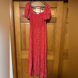 Pink Lily Red Floral Maxi Dress